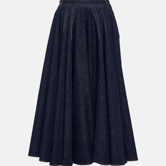 Alaïa Denim Midi Skirt - Picture 1 of 5